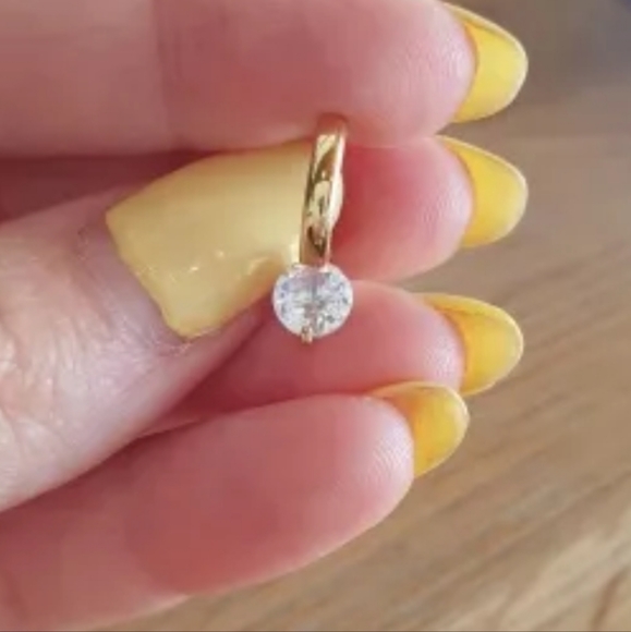 .925Silver Hoop diamond earrings - Picture 2 of 4